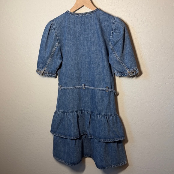 Les Coyotes de Paris Dorien Denim Ruffle Mini Dress Size Small - Picture 6 of 7